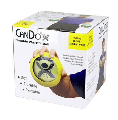 CanDo WaTE Ball - Hand-held Size - Yellow - 5" Diameter - 2.2 lb — for Strength Training and Rehabilitation