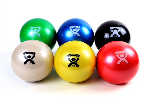 CanDo WaTE Ball - Hand-held Size - 6-piece set (1 each: tan, yellow, red, green, blue, black) — for Strength Training and Rehabilitation