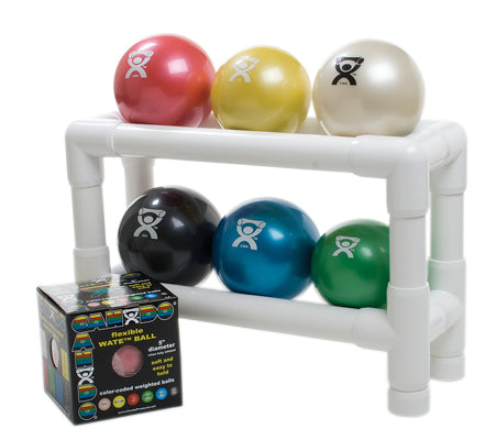 CanDo PVC WaTE Ball Rack - Accessory - 2-tier 6 ball rack — for Strength Training and Rehabilitation