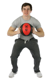CanDo Dual-Handle Medicine Ball, 9" Diameter, Yellow, 6 lb. — for Strength Training and Rehabilitation