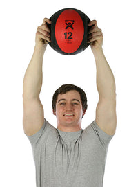 CanDo Dual-Handle Medicine Ball, 9" Diameter, Yellow, 6 lb. — for Strength Training and Rehabilitation