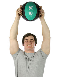 CanDo Dual-Handle Medicine Ball, 9" Diameter, Yellow, 6 lb. — for Strength Training and Rehabilitation