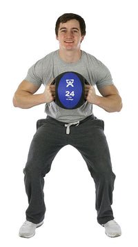 CanDo Dual-Handle Medicine Ball, 9" Diameter, Yellow, 6 lb. — for Strength Training and Rehabilitation