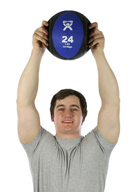 CanDo Dual-Handle Medicine Ball, 9" Diameter, Yellow, 6 lb. — for Strength Training and Rehabilitation