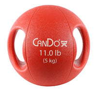 CanDo Molded Dual Handle Medicine Ball, Red, 11 lb. (5 kg) — for Strength Training and Rehabilitation