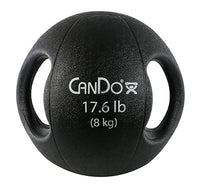 CanDo Molded Dual Handle Medicine Ball, Black, 17.6 lb. (8 kg) — for Strength Training and Rehabilitation