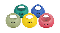 CanDo One Handle Medicine Ball - 5 pc set (Tan, Yellow, Red, Green, Blue) — for Strength Training and Rehabilitation