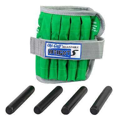 the Cuff The Adjustable Cuff ankle weight - 5 lb - 10 x 0.5 lb inserts - Green - each — for Strength Training and Rehabilitation