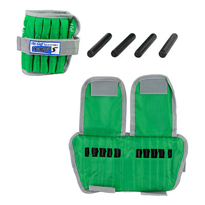 the Cuff The Adjustable Cuff ankle weight - 5 lb - 10 x 0.5 lb inserts - Green - pair — for Strength Training and Rehabilitation