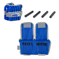 the Cuff The Adjustable Cuff ankle weight - 10 lb - 20 x 0.5 lb inserts - Blue - pair — for Strength Training and Rehabilitation