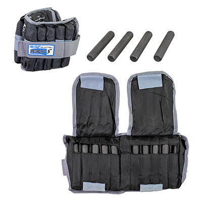 the Cuff The Adjustable Cuff ankle weight - 20 lb - 20 x 1 lb inserts - Black - pair — for Strength Training and Rehabilitation