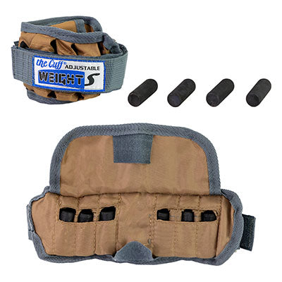 the Cuff The Adjustable Cuff pediatric ankle weight - 2 lb - 12 x 0.17 lb inserts - Tan - pair — for Strength Training and Rehabilitation