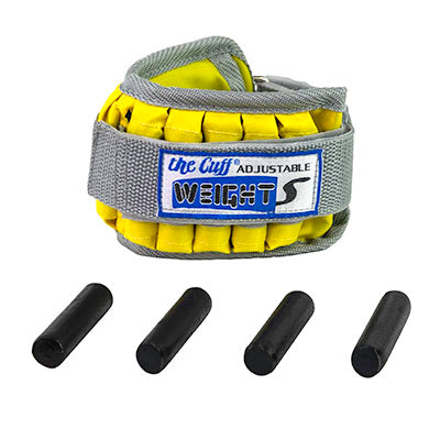 the Cuff The Adjustable Cuff wrist weight - 2 lb - 10 x 0.2 lb inserts - Yellow - each — for Strength Training and Rehabilitation