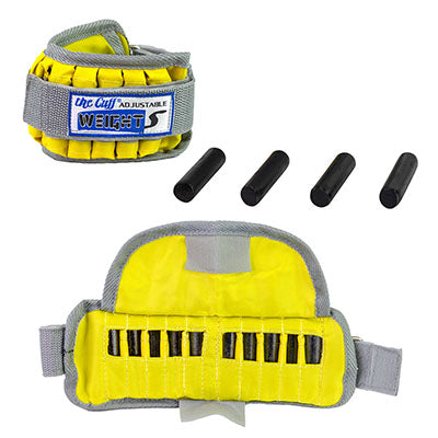 the Cuff The Adjustable Cuff wrist weight - 2 lb - 10 x 0.2 lb inserts - Yellow - pair — for Strength Training and Rehabilitation