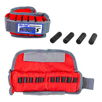 the Cuff The Adjustable Cuff wrist weight - 4 lb - 20 x 0.2 lb inserts - Red - pair — for Strength Training and Rehabilitation