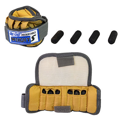 the Cuff The Adjustable Cuff pediatric wrist weight - 2 lb - 12 x 0.17 lb inserts - Tan - pair — for Strength Training and Rehabilitation