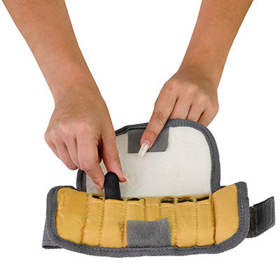 the Cuff The Adjustable Cuff pediatric wrist weight - 2 lb - 12 x 0.17 lb inserts - Tan - pair — for Strength Training and Rehabilitation