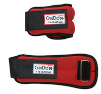 the Cuff CanDo Weight Straps - 2 lb Set (2 each: 1 lb weight) - Red — for Strength Training and Rehabilitation