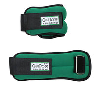 the Cuff CanDo Weight Straps - 3 lb Set (2 each: 1-1/2 lb weight) - Green — for Strength Training and Rehabilitation