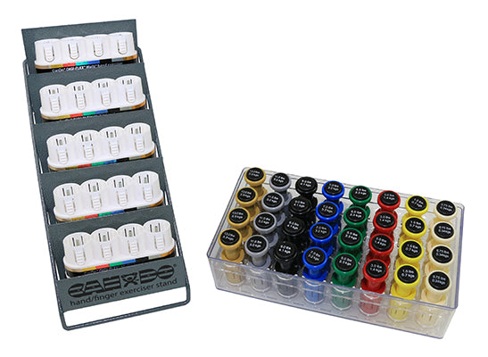 CanDo Digi-Flex Multi Small Clinic Pack, Deluxe (5 bases plus 32 button sets in case w/rack) — for Organized Equipment Storage
