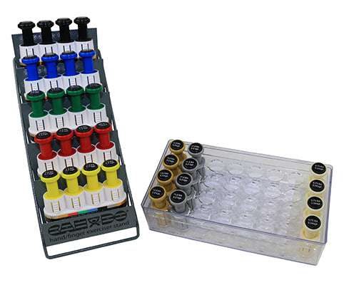 CanDo Digi-Flex Multi Small Clinic Pack, Deluxe (5 bases plus 32 button sets in case w/rack) — for Organized Equipment Storage