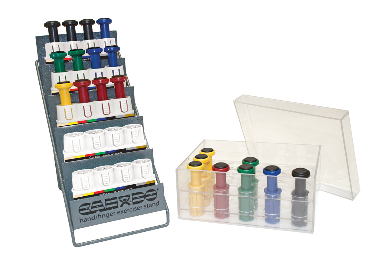CanDo Digi-Flex Multi Clinic Pack, 5 Frames, 20 Buttons (4 each: Yellow through Black) — for Hand Flexion in Clinical and Institutional Care