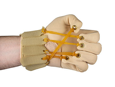 CanDo Deluxe with Thumb Finger Flexion Glove, L/XL Left — for Hand Flexion in Clinical and Institutional Care