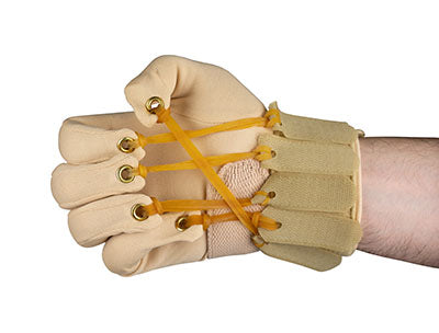 CanDo Deluxe with Thumb Finger Flexion Glove, L/XL Right — for Hand Flexion in Clinical and Institutional Care