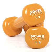 Power Systems Deluxe Vinyl Coated Dumbbell, Pair, 1 lb — for Strength Training and Rehabilitation