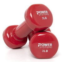 Power Systems Deluxe Vinyl Coated Dumbbell, Pair, 1 lb — for Strength Training and Rehabilitation