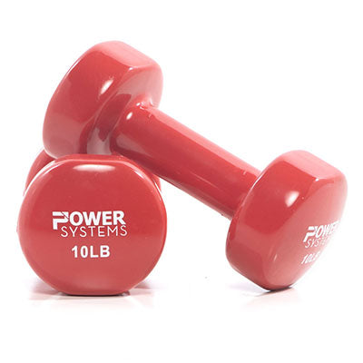 Power Systems Deluxe Vinyl Coated Dumbbell, Pair, 1 lb — for Strength Training and Rehabilitation