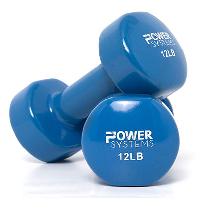 Power Systems Deluxe Vinyl Coated Dumbbell, Pair, 1 lb — for Strength Training and Rehabilitation