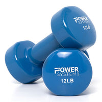 Power Systems Deluxe Vinyl Coated Dumbbell, Pair, 1 lb — for Strength Training and Rehabilitation