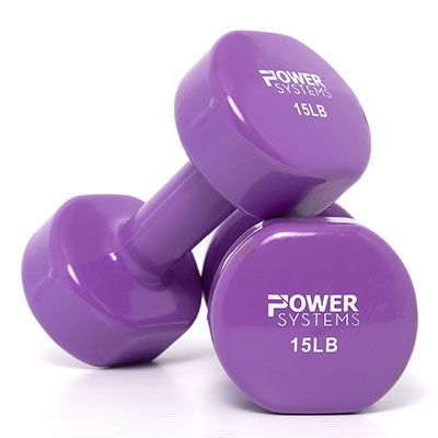 Power Systems Deluxe Vinyl Coated Dumbbell, Pair, 1 lb — for Strength Training and Rehabilitation