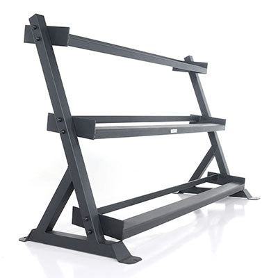 Power Systems Granite Series Horizontal Dumbbell Rack, Three Tier — for Strength Training and Rehabilitation