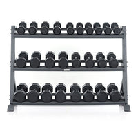 Power Systems Granite Series Horizontal Dumbbell Rack, Three Tier — for Strength Training and Rehabilitation