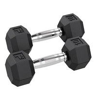 Power Systems Rubber Hex Dumbbell, 3 lb., Pair — for Strength Training and Rehabilitation