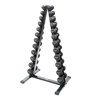 Power Systems Neoprene / Vinyl Dumbbell Vertical Rack w/Neoprene DB (Set 1-15 lb.) Prime — for Strength Training and Rehabilitation