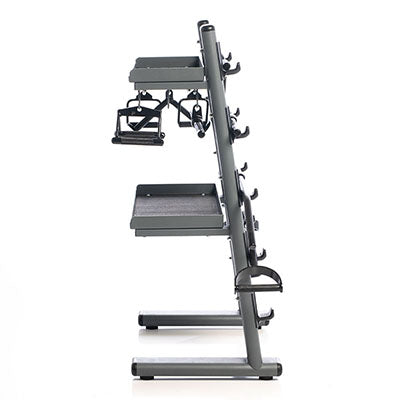Power Systems Black Chrome Cable Attachment Bar Storage Rack w/ 9 Cable Attachment Bars — for Organized Equipment Storage