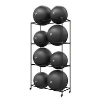 Power Systems Metal Stability Ball Storage Rack, 8 Ball Rack w/Casters, Black — for Treatment and Examination Rooms