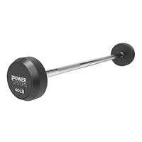 Power Systems Straight Handle Pro Style Rubber Fixed Barbell, 50 lb. — for Fitness Equipment in Clinical and Institutional Care