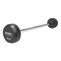 Power Systems Straight Handle Pro Style Rubber Fixed Barbell, 50 lb. — for Fitness Equipment in Clinical and Institutional Care