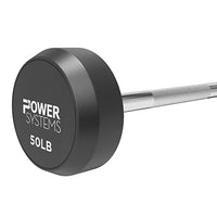 Power Systems Straight Handle Pro Style Rubber Fixed Barbell, 50 lb. — for Fitness Equipment in Clinical and Institutional Care