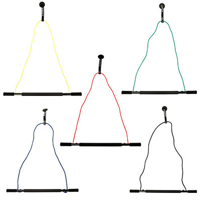 CanDo over door exercise bar and tubing, set of 5 (1 each: yellow, red, green, blue, black) — for Resistance Tubing in Clinical and Institutional Care