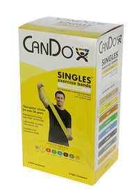 CanDo Low Powder Exercise Band - 5' length - Yellow - x-light — for Resistance Training and Rehabilitation