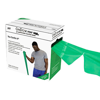 CanDo Low Powder Exercise Band - 100 yard Perf 100 roll - Yellow - x-light — for Resistance Training and Rehabilitation