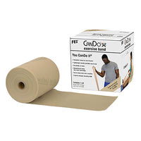 CanDo Low Powder Exercise Band - 6 yard roll - Tan - xx-light — for Resistance Training and Rehabilitation