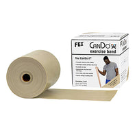 CanDo Low Powder Exercise Band - 6 yard roll - Tan - xx-light — for Resistance Training and Rehabilitation