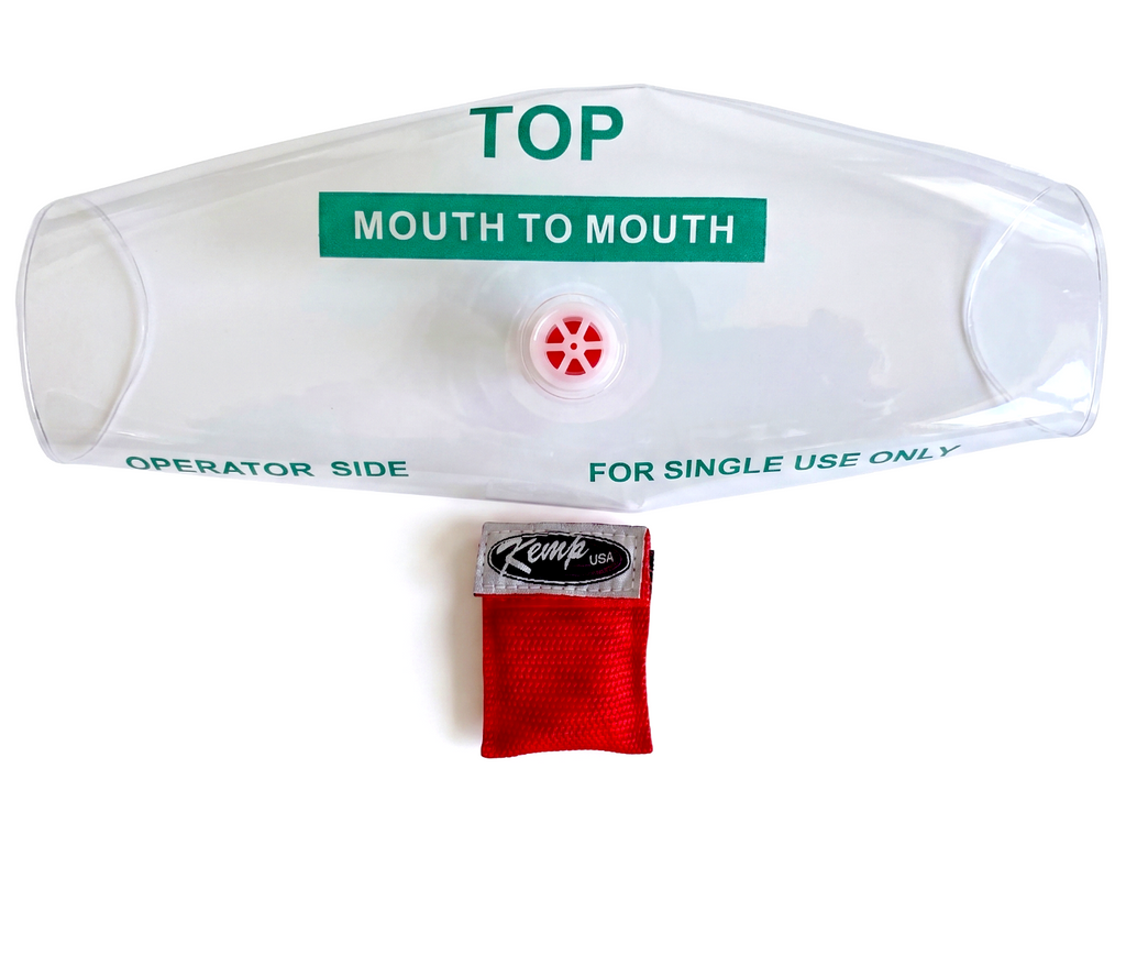 Kemp USA 10-532-KEY CPR Face / Mouth Disposable Shield in Keychain Pouch