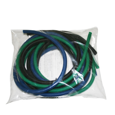 CanDo Low Powder Exercise Tubing Pep Pack - Moderate with Green, Blue, and Black tubing — for Resistance Training and Rehabilitation